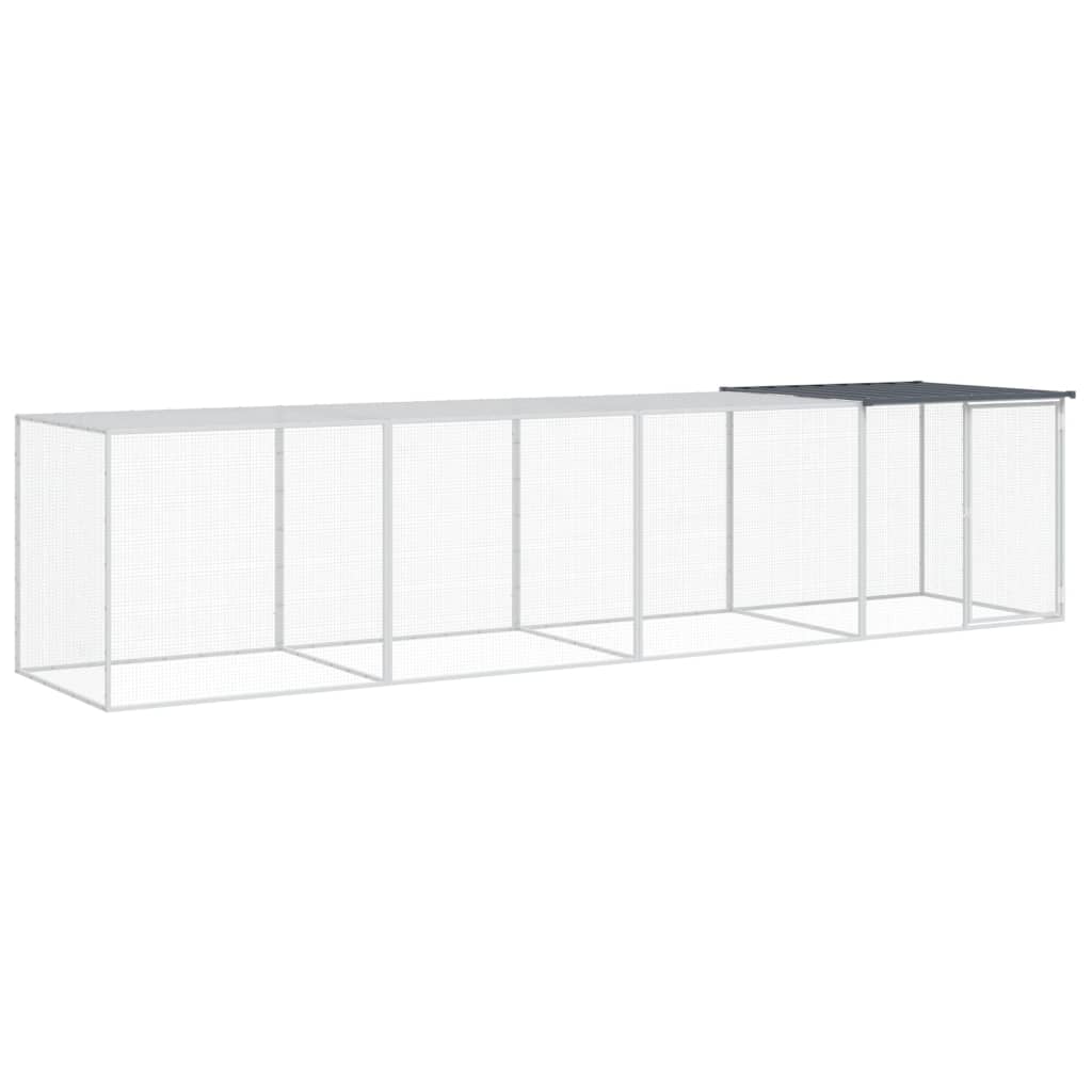 Vidaxl Chicken Coop con techo 403x98x90 cm de acero galvanizado antracita