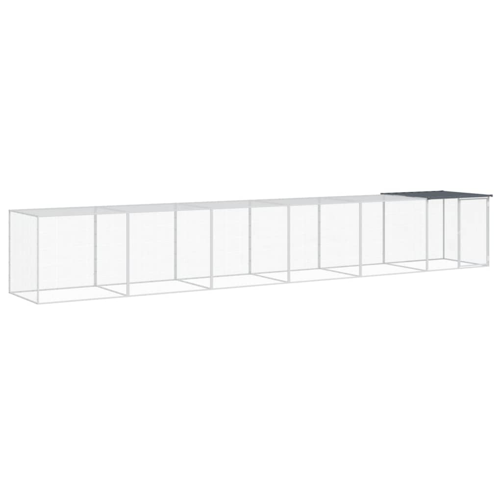 Vidaxl Chicken Coop con techo 603x98x90 cm de acero galvanizado antracita