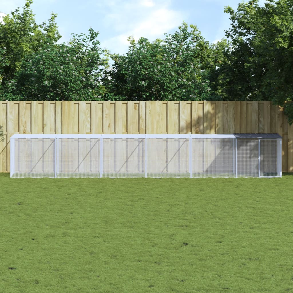 Vidaxl Chicken Coop con techo 603x98x90 cm de acero galvanizado antracita