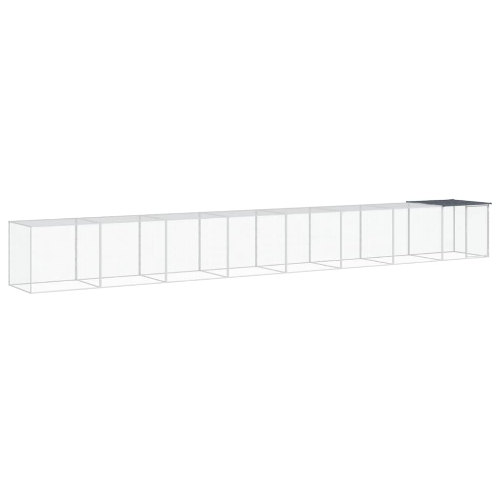 Vidaxl Chicken Coop con techo 803x98x90 cm de acero galvanizado antracita
