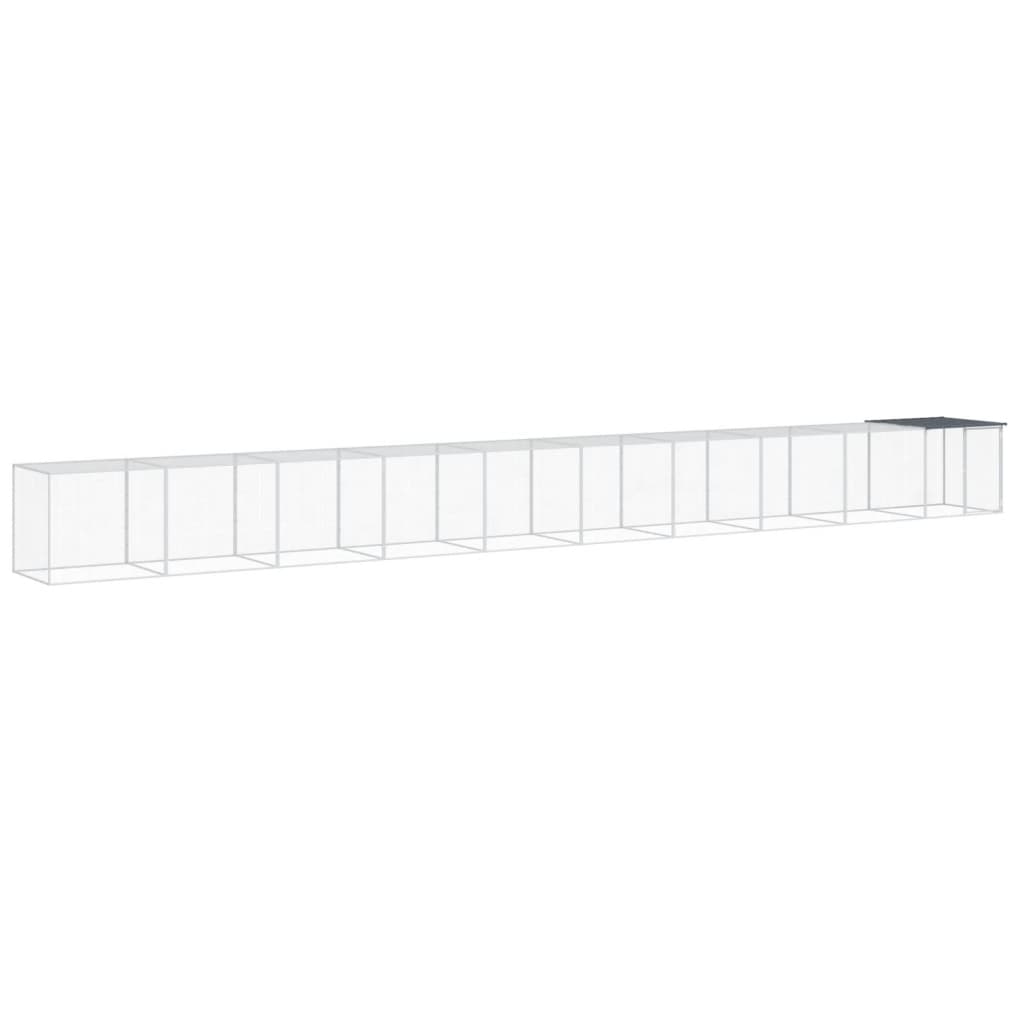 Vidaxl Chicken Coop con techo 1003x98x90 cm de acero galvanizado antracita