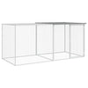 Vidaxl Chicken Coop con techo de 203x98x90 cm de acero galvanizado gris claro