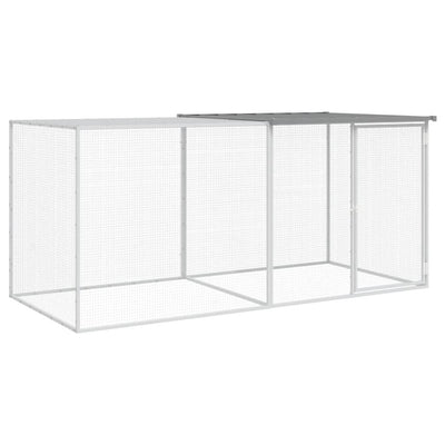 Vidaxl kippenhok met dak 203x98x90 cm gegalvaniseerd staal lichtgrijs