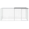 Vidaxl Chicken Coop con techo de 203x98x90 cm de acero galvanizado gris claro