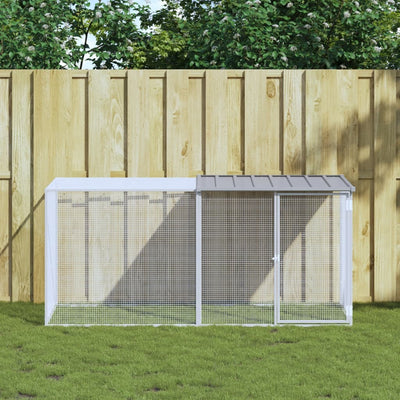 Vidaxl kippenhok met dak 203x98x90 cm gegalvaniseerd staal lichtgrijs