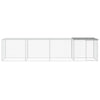 Vidaxl Chicken Coop con techo 403x98x90 cm de acero galvanizado gris claro
