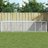 Vidaxl Chicken Coop con techo 403x98x90 cm de acero galvanizado gris claro