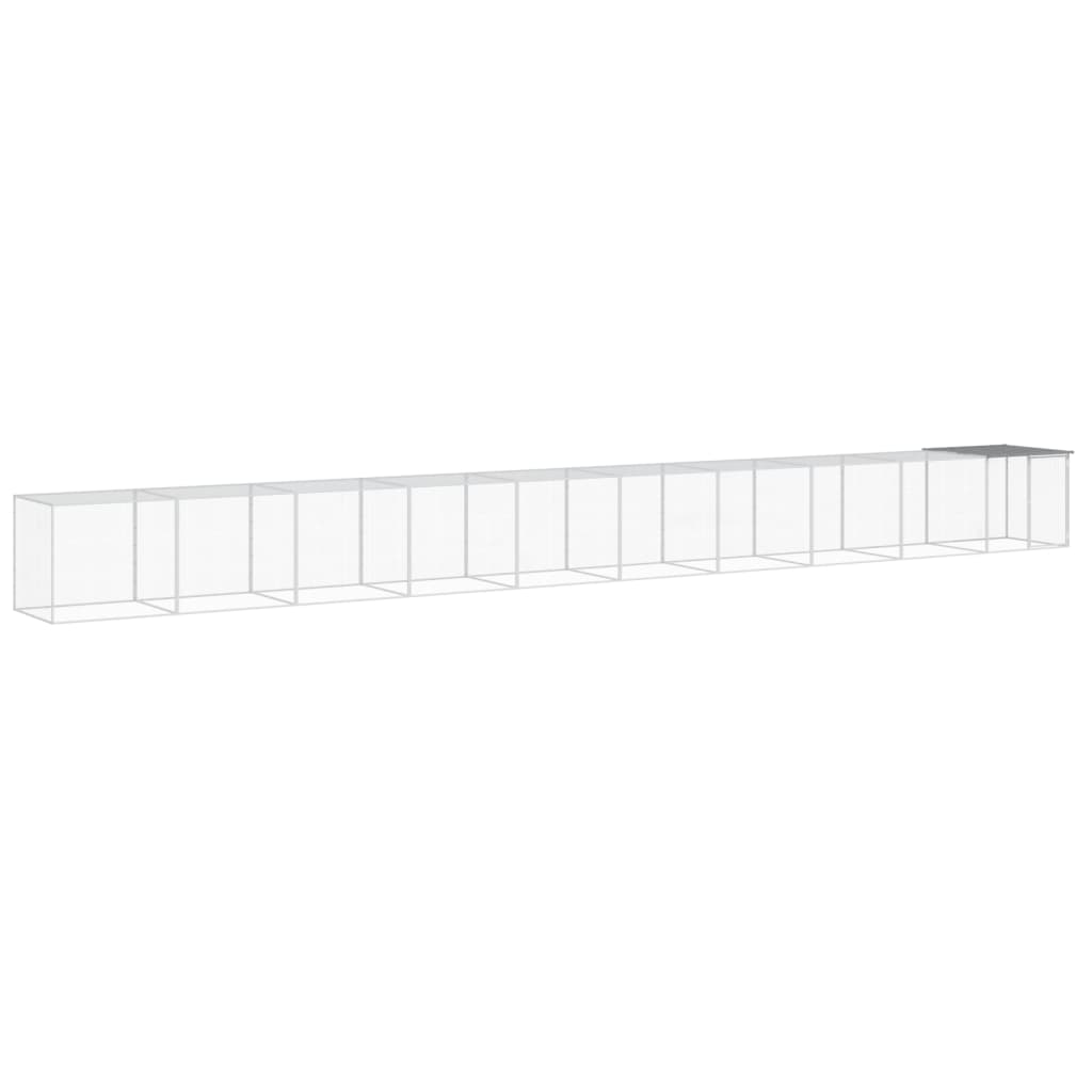 Vidaxl Chicken Coop con techo 1003x98x90 cm de acero galvanizado gris claro