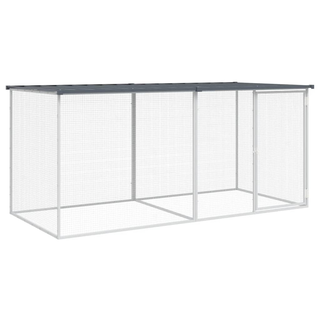 Vidaxl Chicken Coop con techo de 203x98x90 cm de acero galvanizado antracita