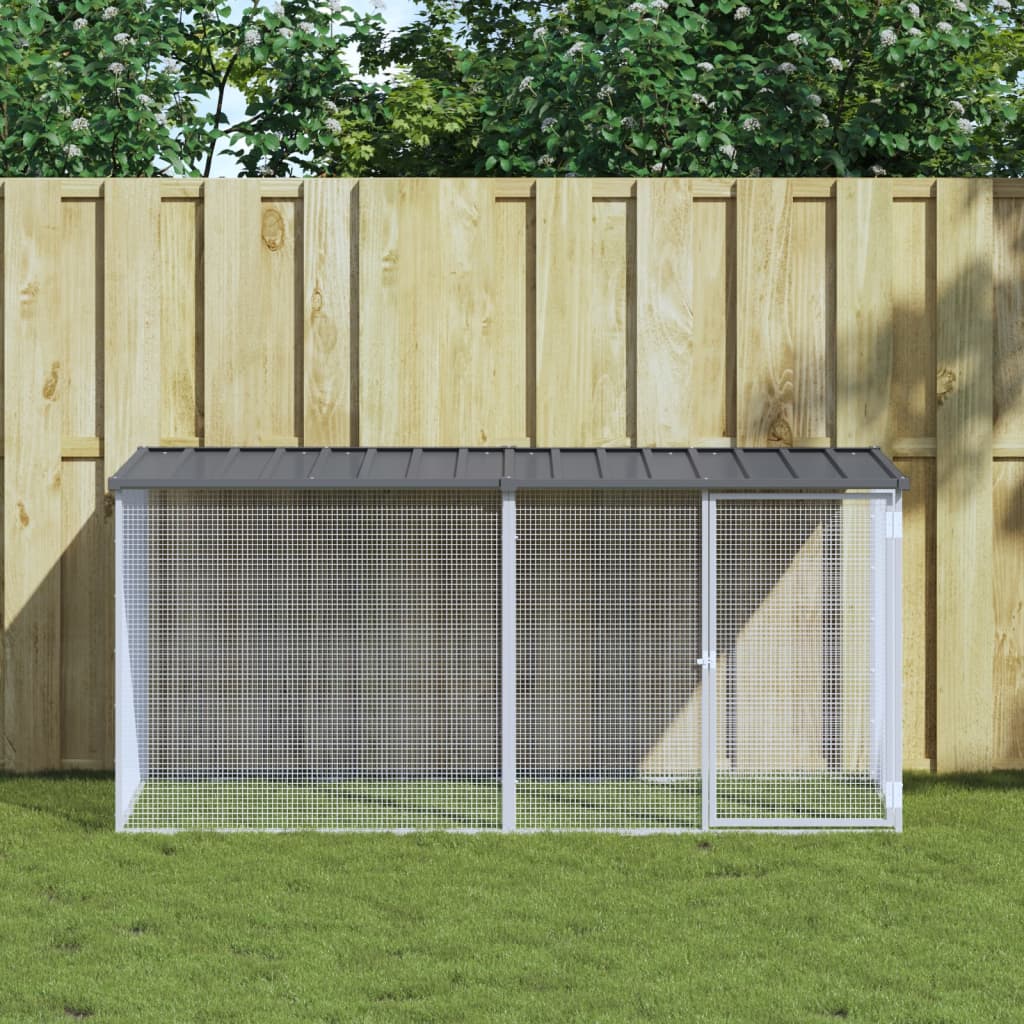 Vidaxl Chicken Coop con techo de 203x98x90 cm de acero galvanizado antracita