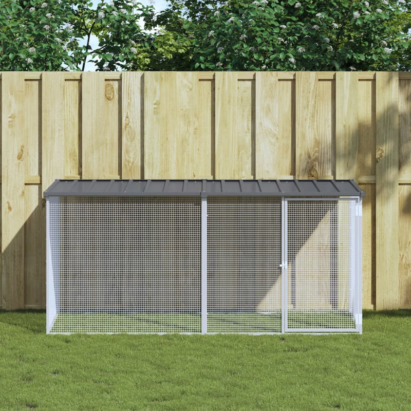 Vidaxl Chicken Coop con techo de 203x98x90 cm de acero galvanizado antracita