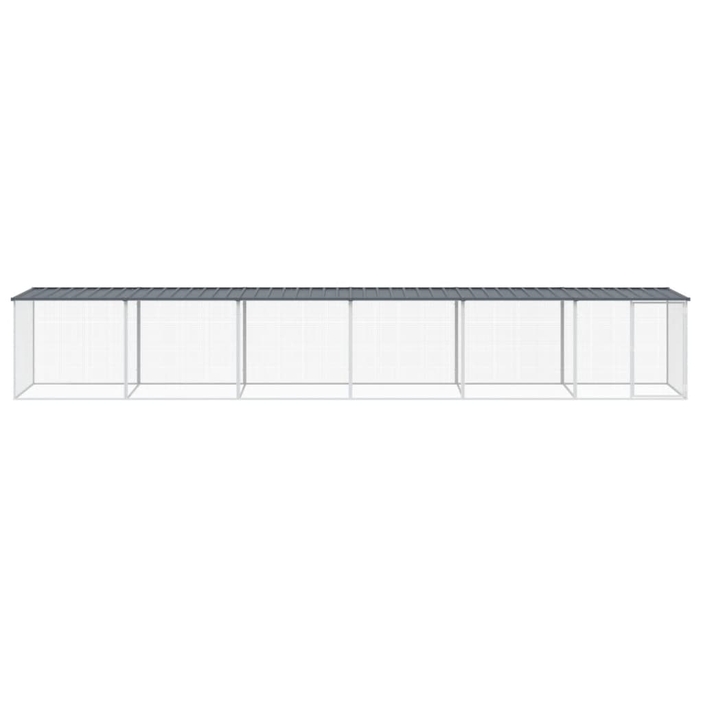Vidaxl Chicken Coop con techo 603x98x90 cm de acero galvanizado antracita