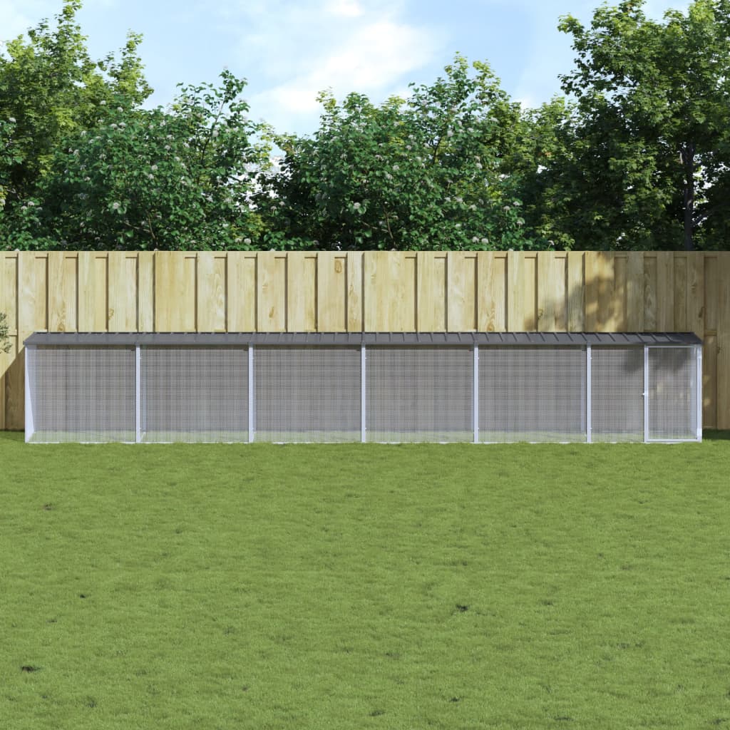 Vidaxl Chicken Coop con techo 603x98x90 cm de acero galvanizado antracita