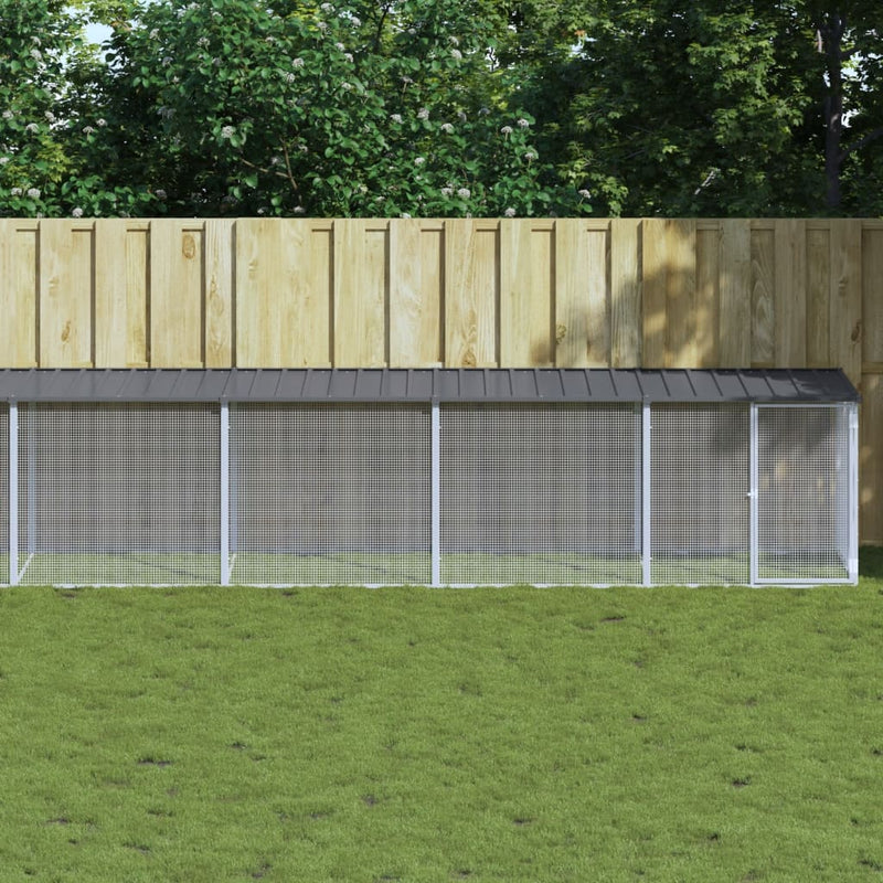 Vidaxl Chicken Coop con techo 803x98x90 cm de acero galvanizado antracita