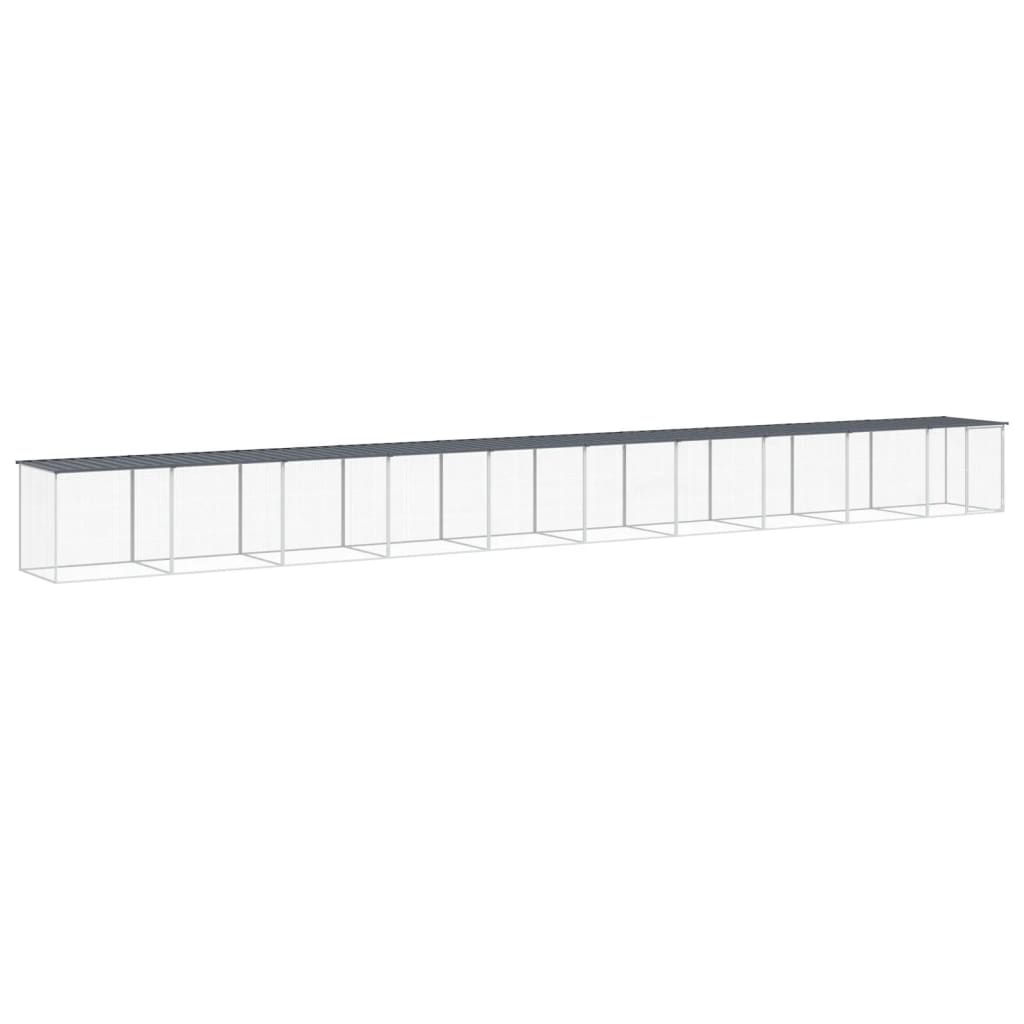 Vidaxl Chicken Coop con tetto 1003x98x90 cm Antracite in acciaio zincato