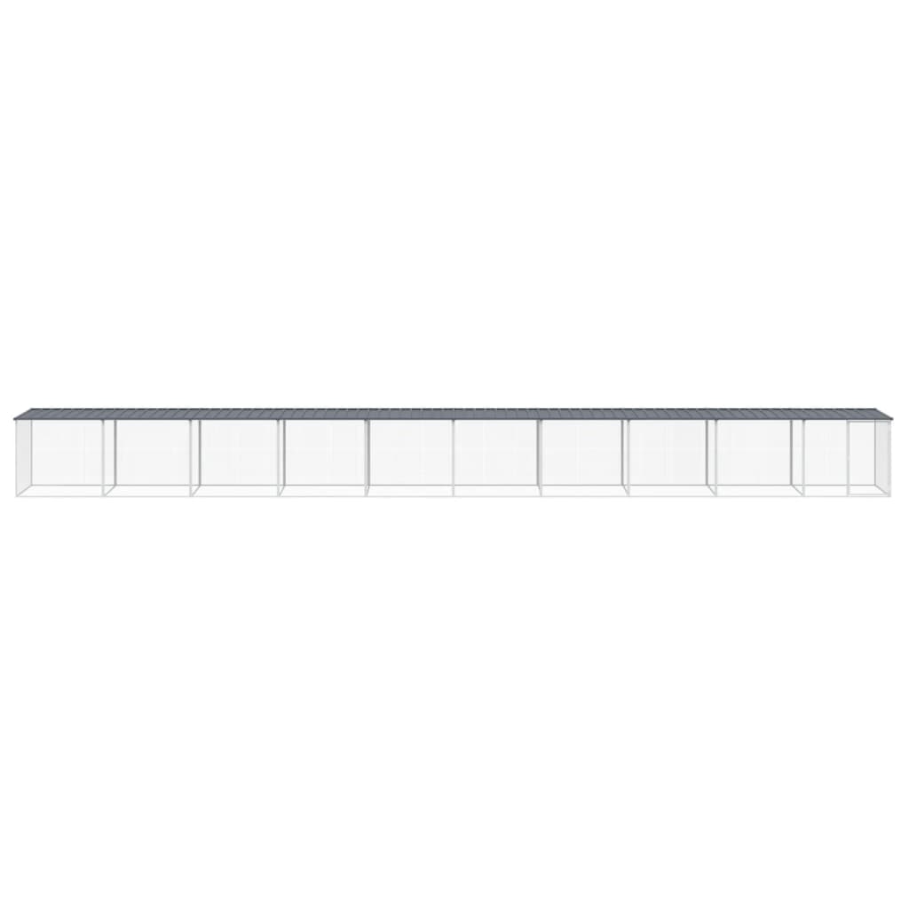 Vidaxl Chicken Coop con tetto 1003x98x90 cm Antracite in acciaio zincato