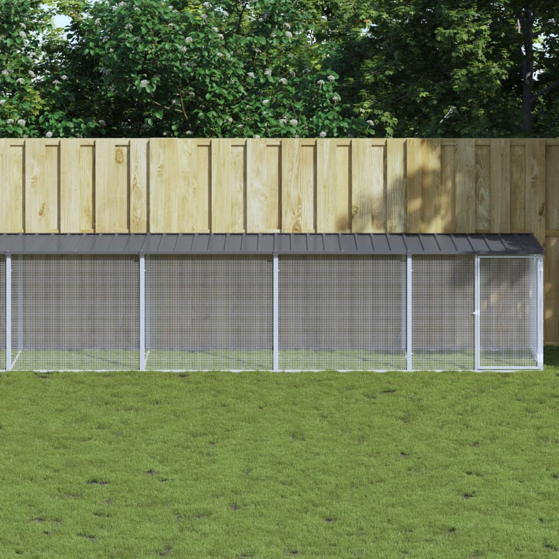 Vidaxl Chicken Coop con techo 1003x98x90 cm de acero galvanizado antracita
