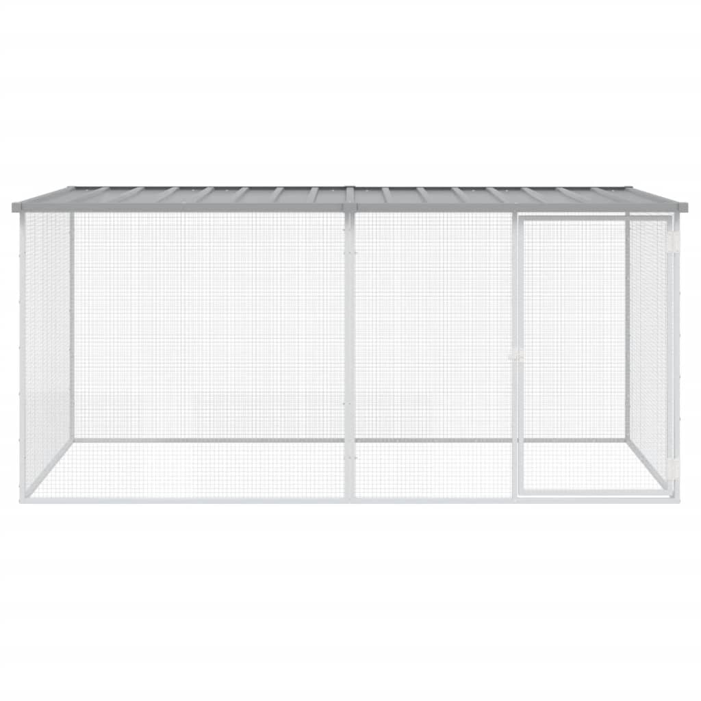 Vidaxl Chicken Coop con techo de 203x98x90 cm de acero galvanizado gris claro
