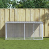 Vidaxl Chicken Coop con techo de 203x98x90 cm de acero galvanizado gris claro