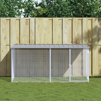 Vidaxl kippenhok met dak lichtgrijs 203x98x90 cm gegalvaniseerd staal