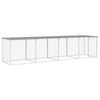 Vidaxl Chicken Coop con techo 403x98x90 cm de acero galvanizado gris claro