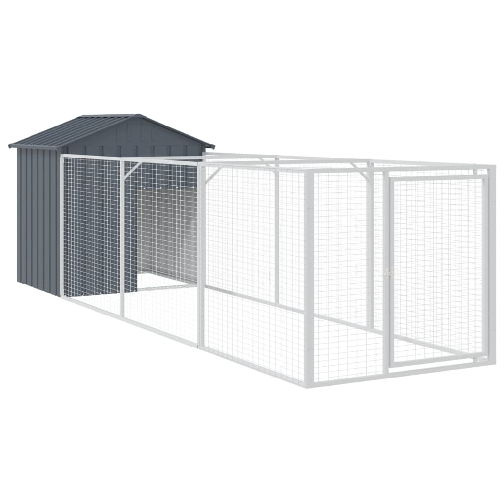 Vidaxl Loft con techo 117x405x123 cm de acero galvanizado antracita