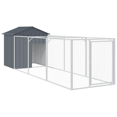 Loft per cani Vidaxl con tetto 117x405x123 cm antracite in acciaio zincato