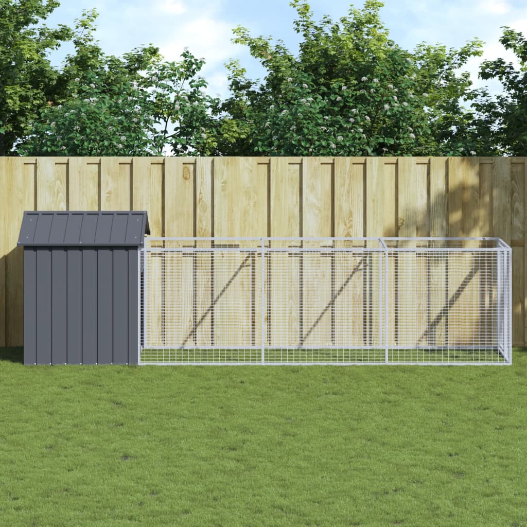 Vidaxl Loft con techo 117x405x123 cm de acero galvanizado antracita