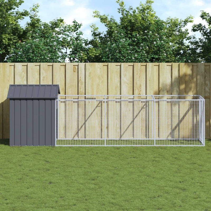Vidaxl Loft con techo 117x405x123 cm de acero galvanizado antracita