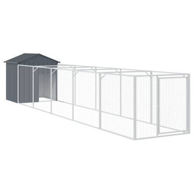 Loft per cani Vidaxl con tetto 117x609x123 cm antracite in acciaio zincato