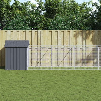 Loft per cani Vidaxl con tetto 117x813x123 cm antracite in acciaio zincato
