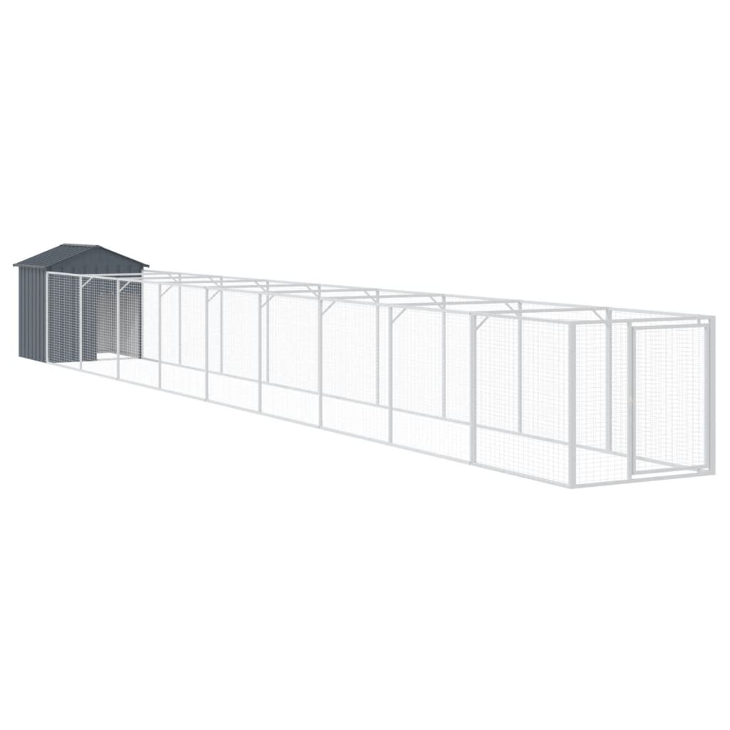 Vidaxl Dog Loft con techo 117x1017x123 cm de acero antracita