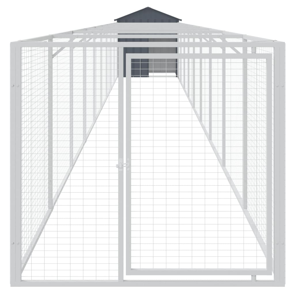 Vidaxl Dog Loft con techo 117x1017x123 cm de acero antracita