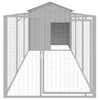 Loft per cani Vidaxl con tetto 117x405x123 cm grigio chiaro in acciaio