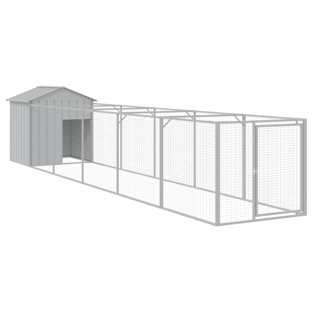 Vidaxl loft con techo 117x609x123 cm de acero gris claro