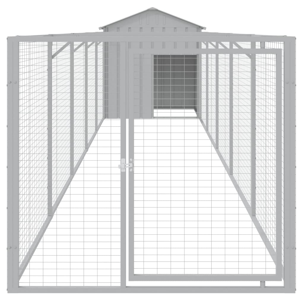Vidaxl loft con techo 117x609x123 cm de acero gris claro