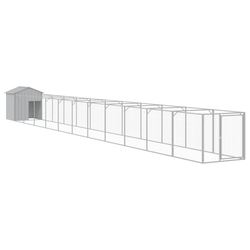 Vidaxl loft con techo 117x1221x123 cm de acero gris claro