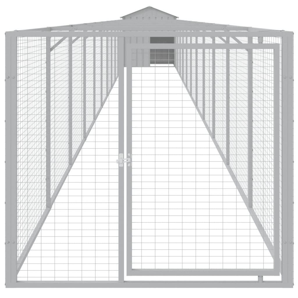 Vidaxl loft con techo 117x1221x123 cm de acero gris claro