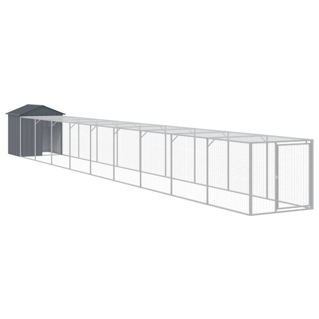 Vidaxl Chicken Coop con Run 117x1017x123 cm de acero antracita