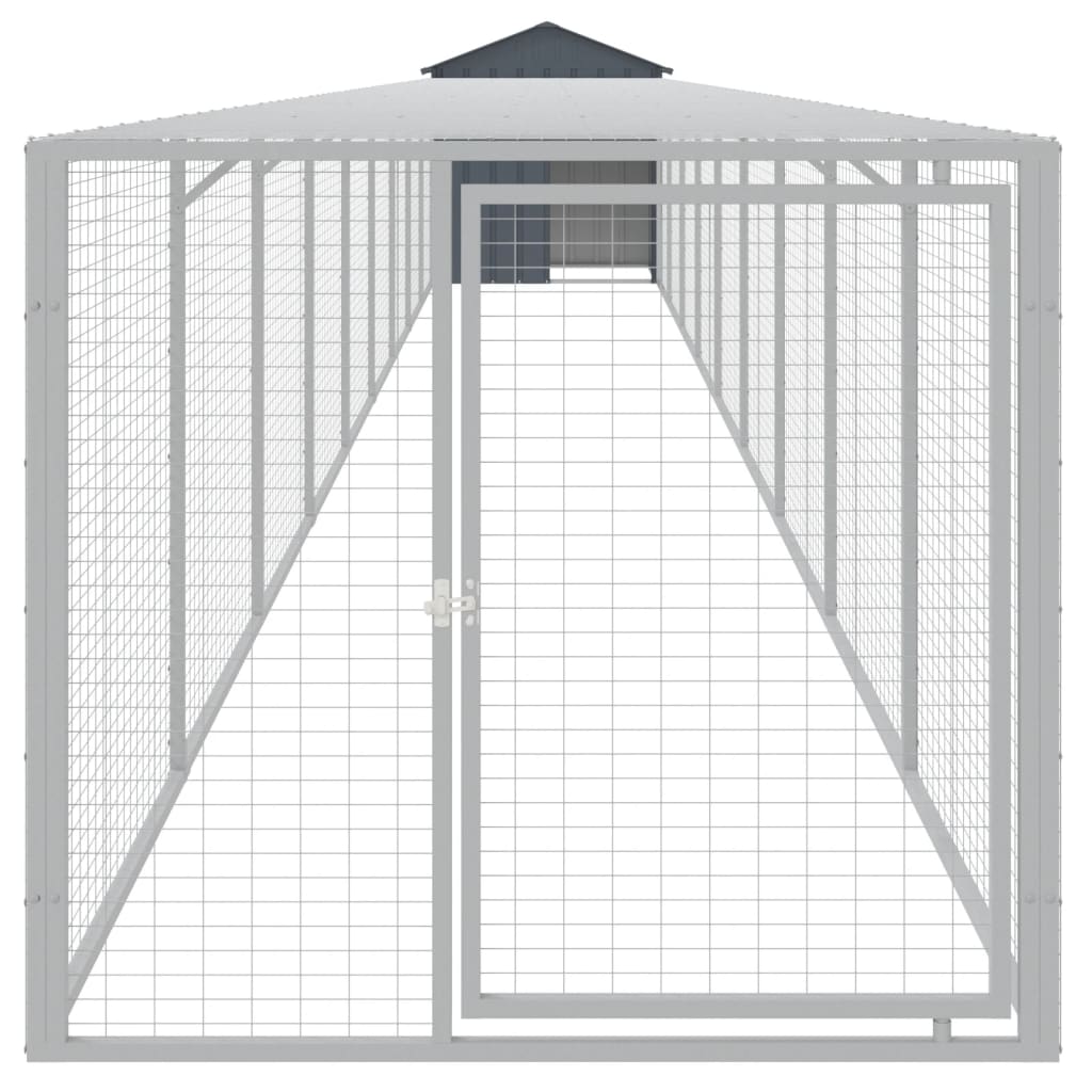 Vidaxl Chicken Coop con Run 117x1017x123 cm de acero antracita