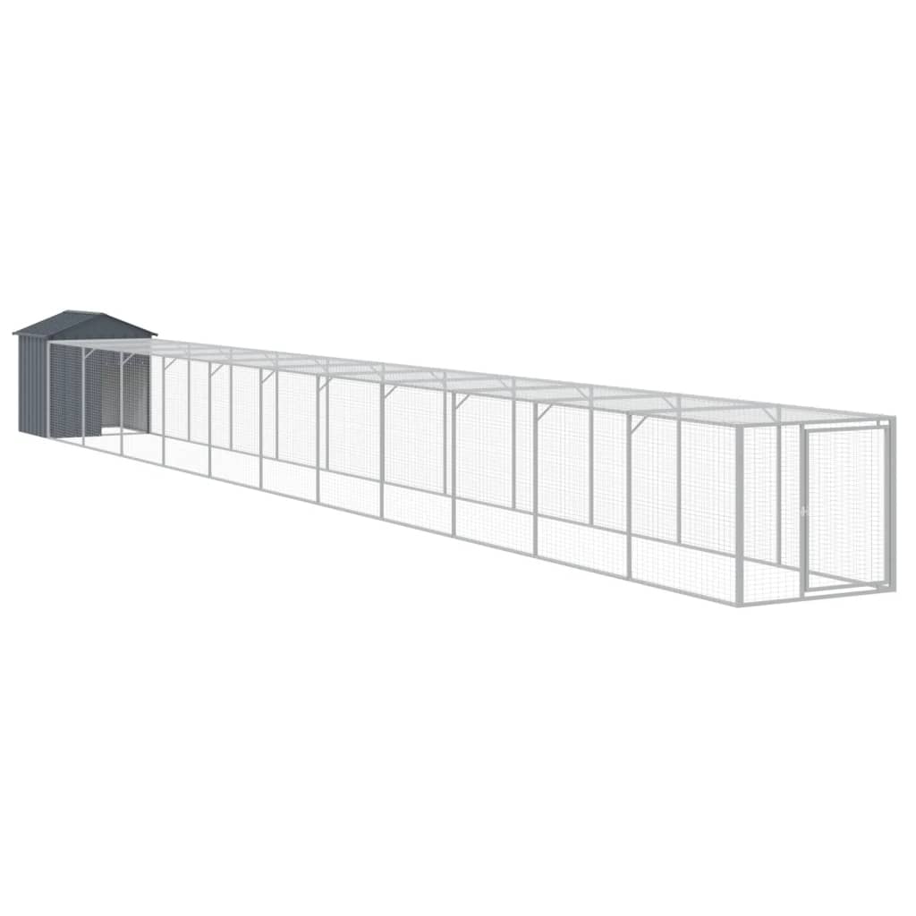 Vidaxl Chicken Coop con Run 117x1221x123 cm de acero antracita