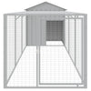 Vidaxl Chicken Coop con Run 117x405x123 cm in acciaio grigio chiaro