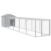 Vidaxl Chicken Coop with Run 117x609x123 cm de acero gris claro