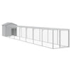 Vidaxl Chicken Coop with Run 117x813x123 cm de acero gris claro