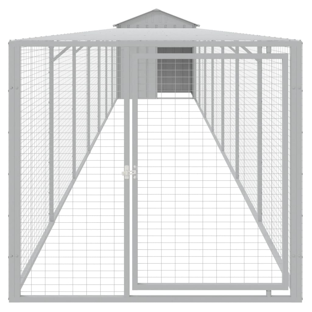 Vidaxl Chicken Coop with Run 117x813x123 cm de acero gris claro