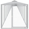 VidaXL Kippenhok met ren 117x1221x123 cm staal lichtgrijs