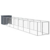 Vidaxl Dog Loft con Run 110x813x110 cm Galvanized Steel Anthracite