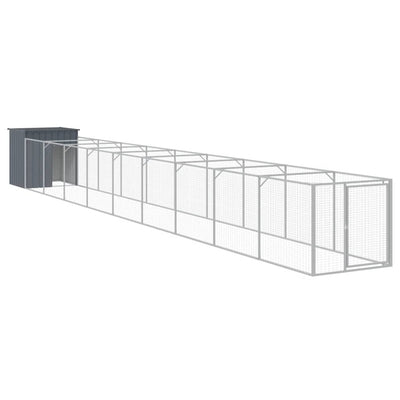 Vidaxl Dog Loft con RUN 110x1017x110 cm in acciaio antracite -lorato
