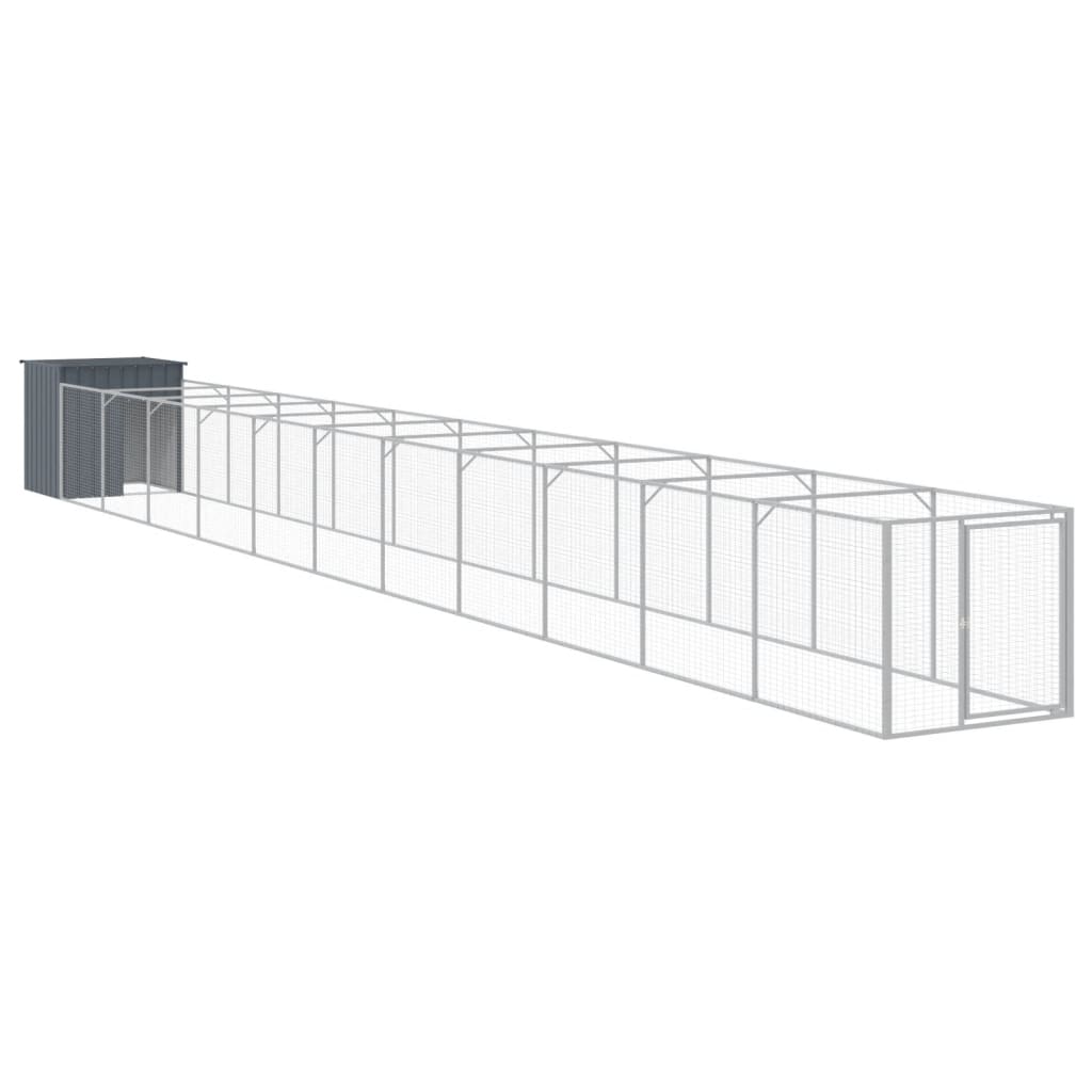 Vidaxl Dog Loft con Run 110x1221x110 cm de acero antracita