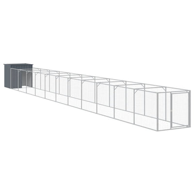 Vidaxl Dog Loft con RUN 110x1221x110 cm in acciaio antracite -lorato